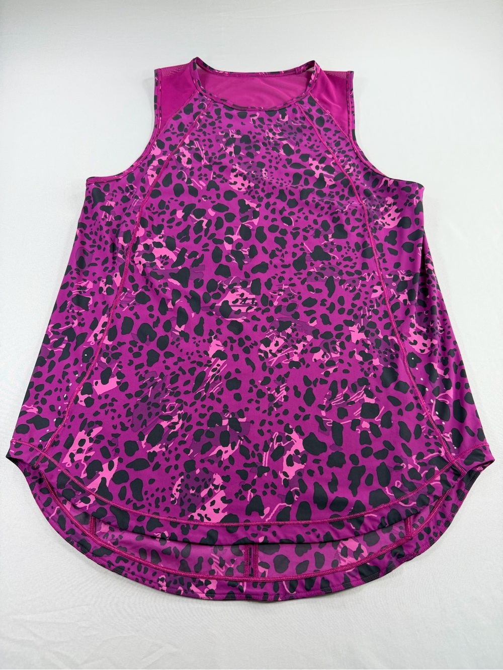 Lululemon Pink Purple Animal Leopard Print Racerback High Low Tank Top